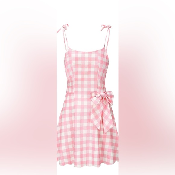 Barbie Costume Dress Pink Plaid Halloween Costume Princess Movie Cosplay NWOT - Picture 3 of 10